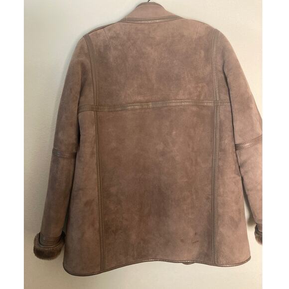 Lakeland Sheepskin Suede Leather Coat Britain Beautiful Vintage Sz M UK 12 US 10 - Picture 7 of 14